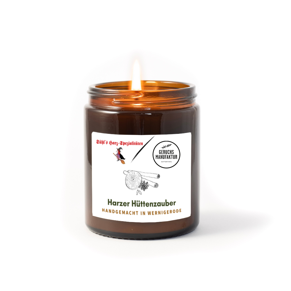 Duftkerze „Harzer Hüttenzauber“ – Vanille, Orange, Zimt & Winterzauber