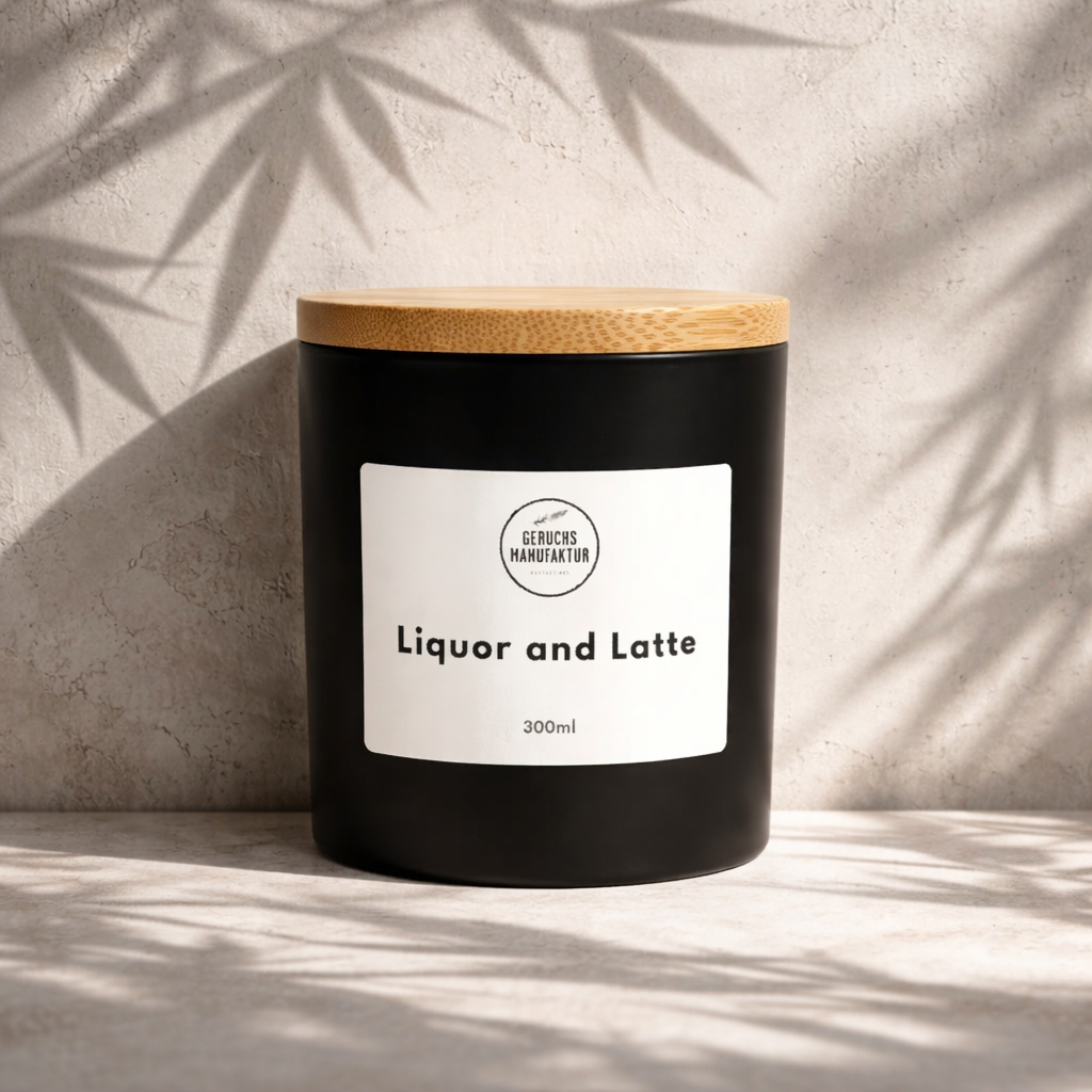 Premium-Duftkerze Liquor und Latte mit Kaffee- und Likörduft