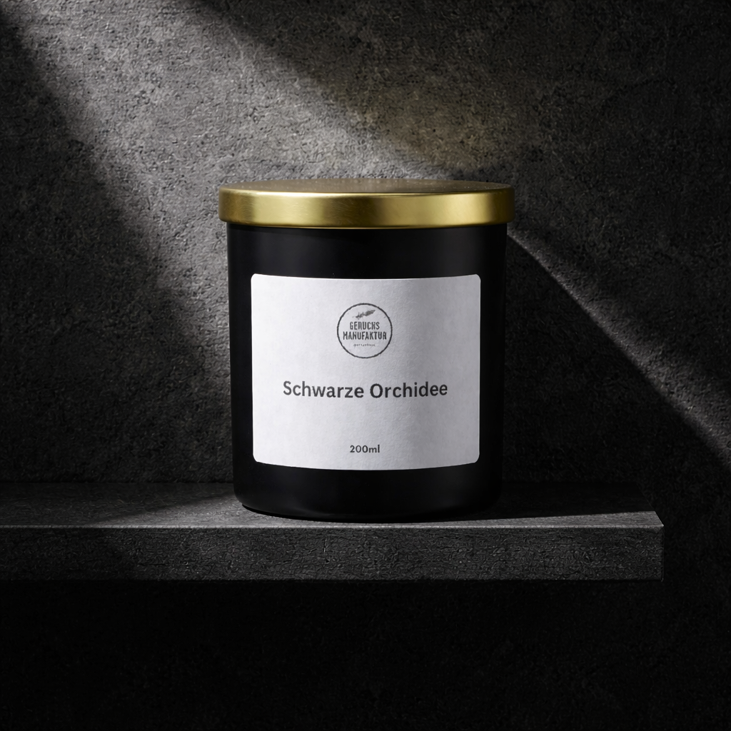 Limitierte Duftkerze Schwarze-Orchidee