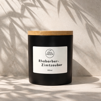 Premium-Duftkerze Rhabarber-Zimtzauber von Geruchsmanufaktur
