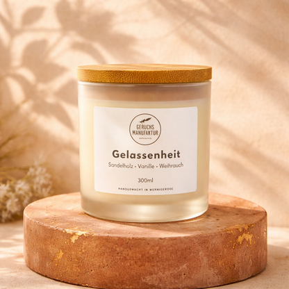 Aromatherapie-Kerze Gelassenheit, Detailansicht